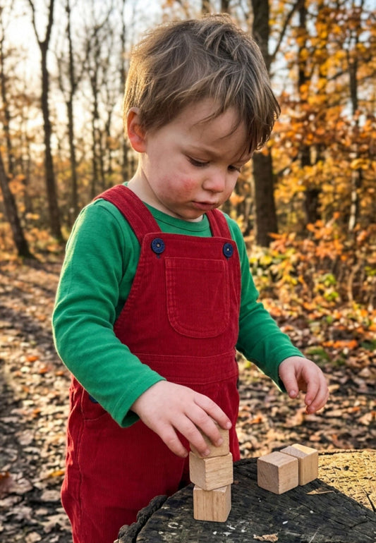 Bio-Baumwoll Kinder Cord-Latzhose in Rot