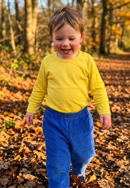 Bio-Baumwoll Kinder Cordhose in Blau