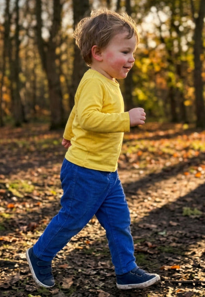 Bio-Baumwoll Kinder Cordhose in Blau
