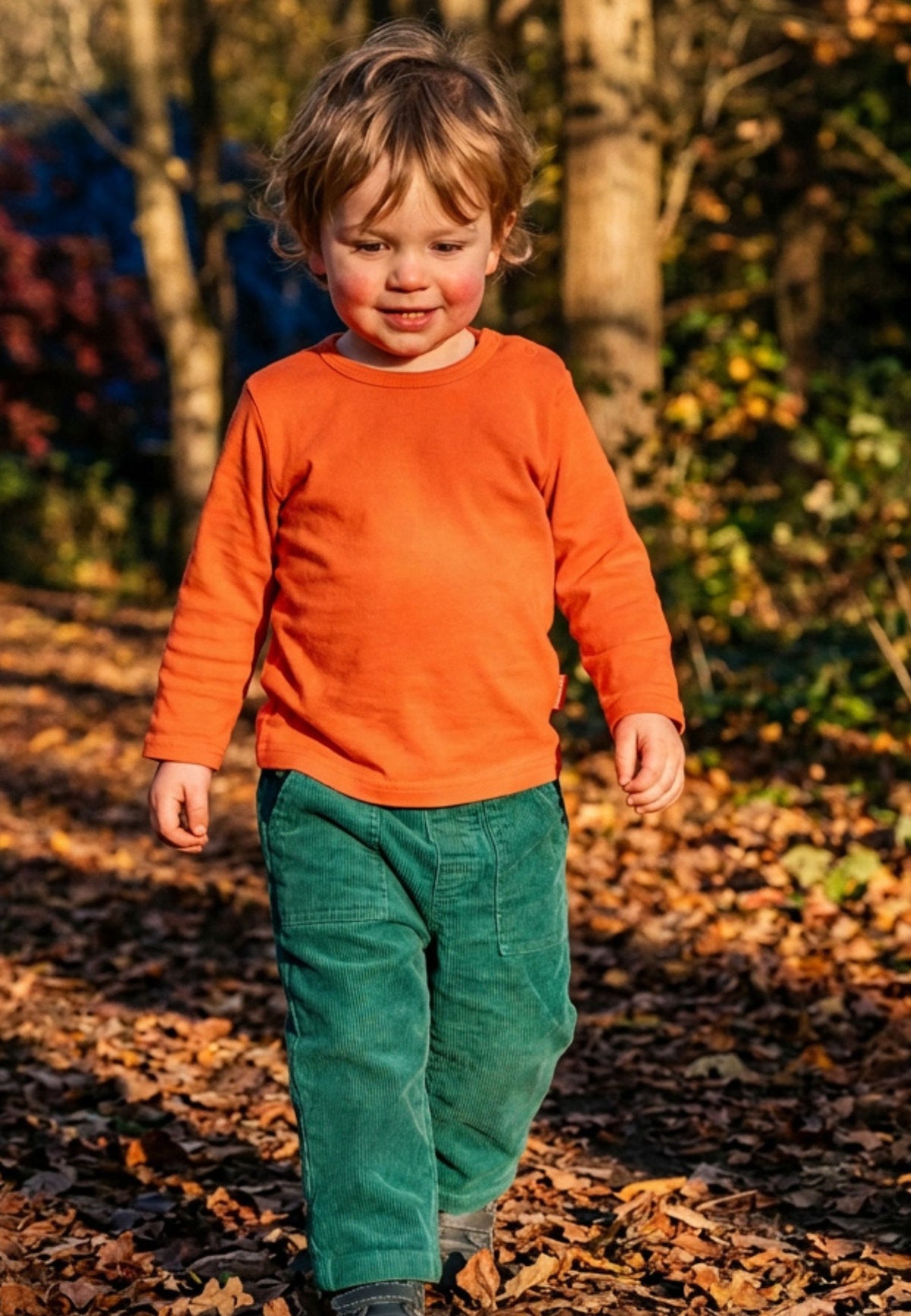 Organic Cotton Kids' Corduroy Trousers in Green