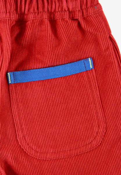 Organic Cotton Kids' Corduroy Trousers in Red