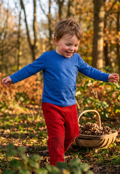 Organic Cotton Kids' Corduroy Trousers in Red