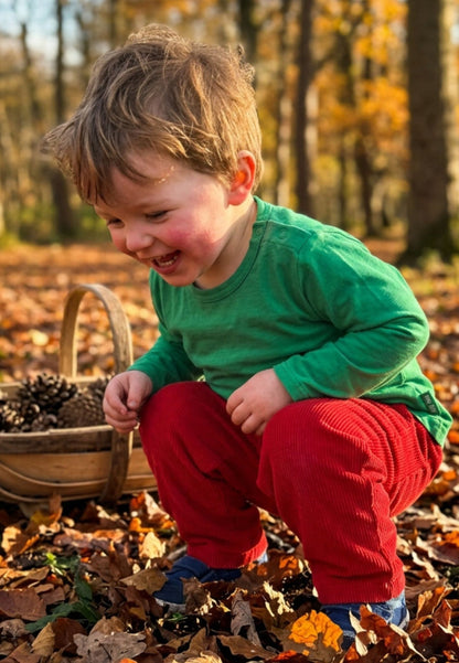 Bio-Baumwoll Kinder Cordhose in Rot