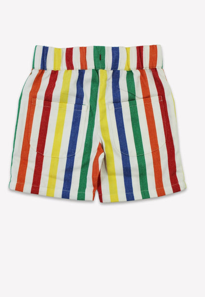 Bio - Baumwoll Kinder Shorts mit bunten Streifen - Toby Tiger GmbH