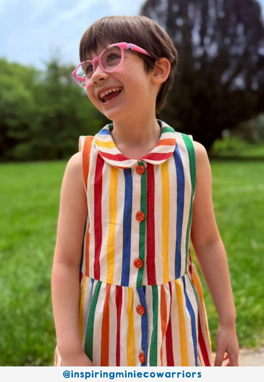 Bio - Baumwoll Kinder Kleid mit bunten Streifen - Toby Tiger GmbH
