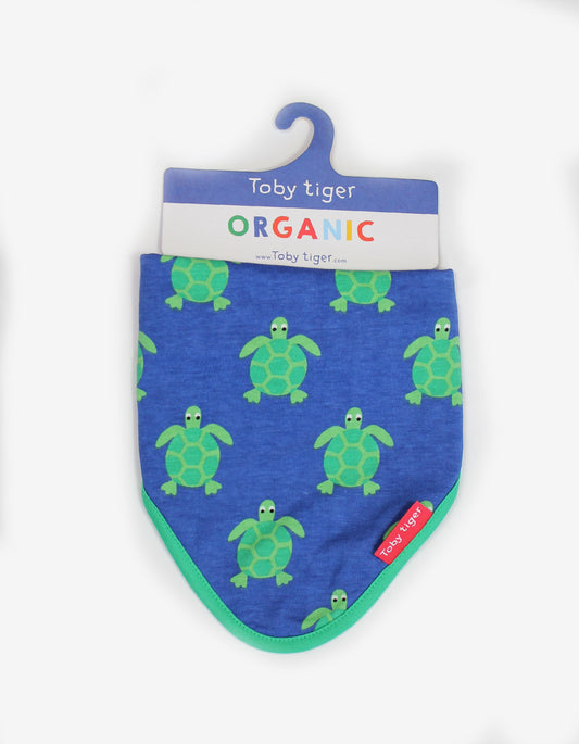 Triangle scarf, bib with turtle motif