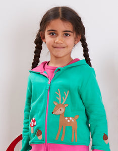 Hoodie jacket made of organic cotton with forest motifs