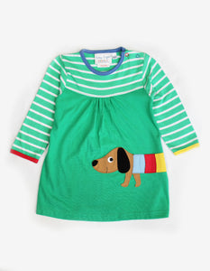 T-Shirt Kleid, Hund, lange Arme, Bio Baumwolle