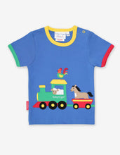Laden Sie das Bild in den Galerie-Viewer, T-Shirt aus Bio Baumwolle mit Eisenbahn Applikation
