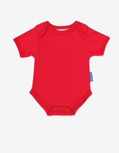 Baby Body aus Bio Baumwolle in Rot, unifarben