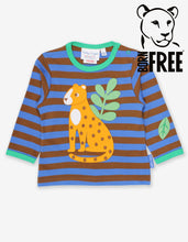 Load image into Gallery viewer, Long-sleeved shirt with leopard appliqué made from organic cotton
