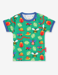 T-Shirt aus Bio Baumwolle mit Insekten Print