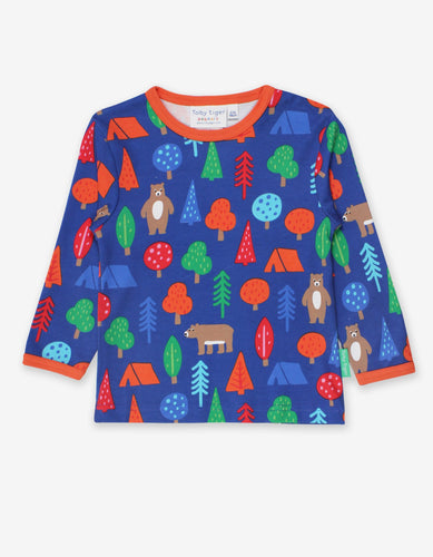 Organic Camping Bear Print T-Shirt