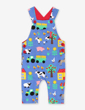 Load image into Gallery viewer, Organic Farm Print Dungarees
