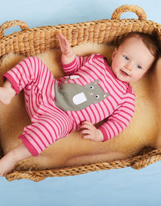 Organic Kitten Applique Sleepsuit