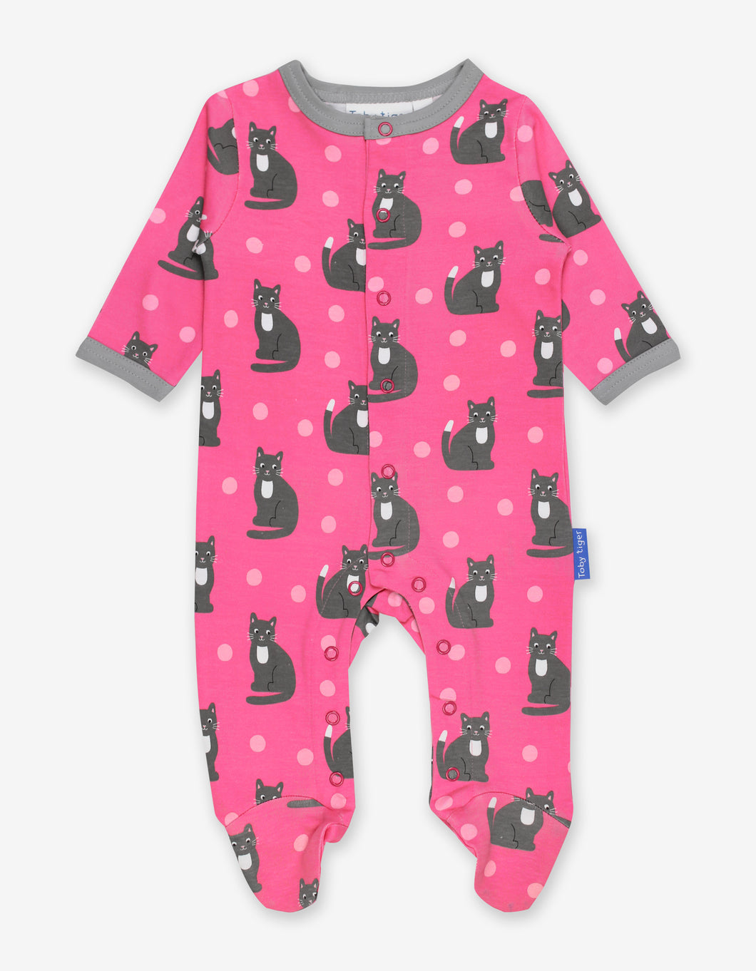 Organic Kitten Print Sleepsuit