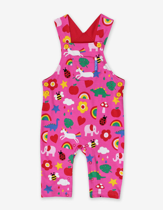 Dungarees made of organic cotton with a toy print