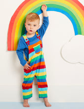 Load image into Gallery viewer, Organic Multi Stripe Dungarees
