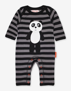 Organic Panda Applique Sleepsuit