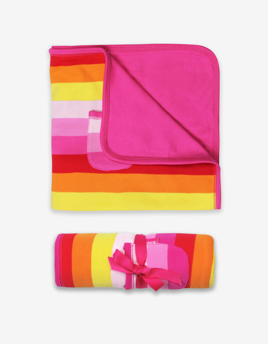 Organic Pink Multi Stripe Blanket