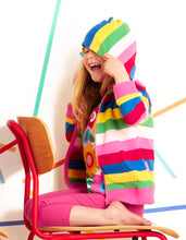 Laden Sie das Bild in den Galerie-Viewer, Organic Pink Multi Stripe Hoodie
