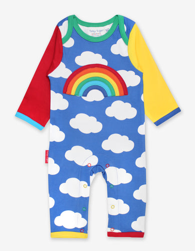 Organic Rainbow Applique Sleepsuit