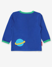 Load image into Gallery viewer, Long-sleeved shirt with a rocket application made from organic cotton
