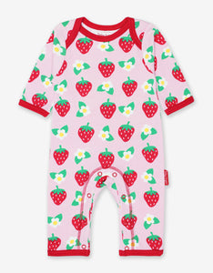 Organic Strawberry Print Sleepsuit