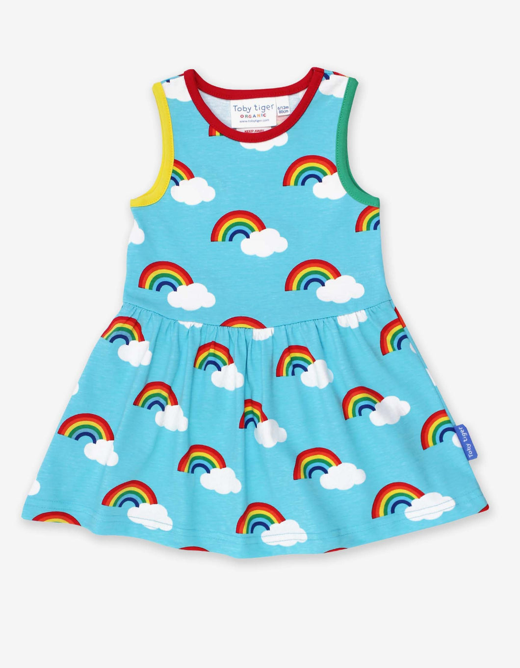 Kleid aus Bio Baumwolle mit Regenbogen Print
