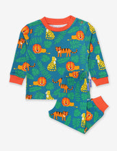 Load image into Gallery viewer, Pajamas with big cat motif in organic cotton
