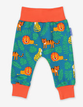 Load image into Gallery viewer, Baby trousers with a big cat print made from organic cotton
