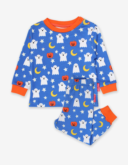 Pajamas, long sleeves, two-piece with Halloween motif made from organic cotton