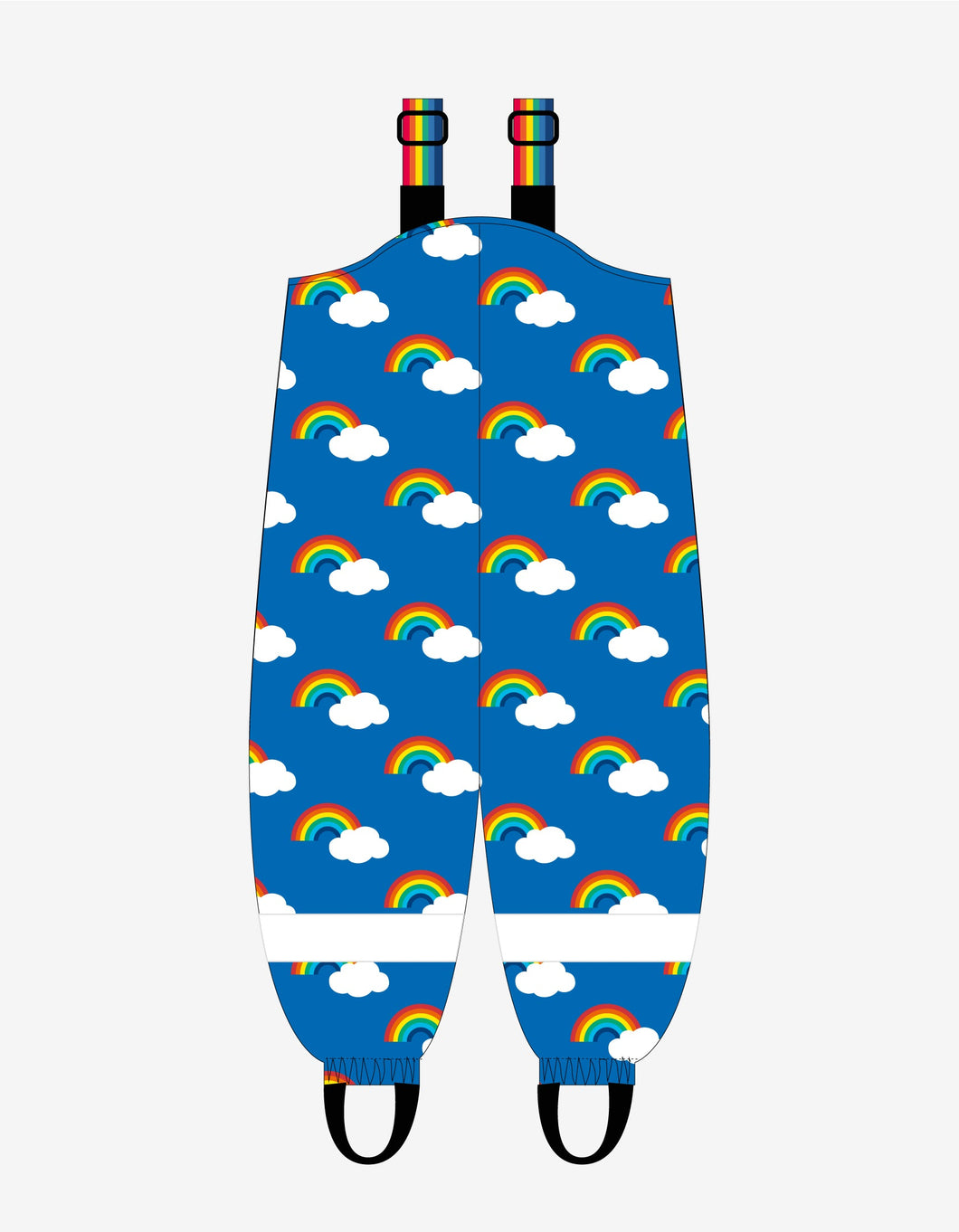 Pfützenhose mit Regenbogen-Applikation