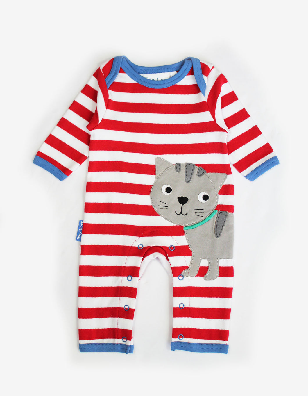 Schlafanzug, Katze-Applikation, Bio Baumwolle