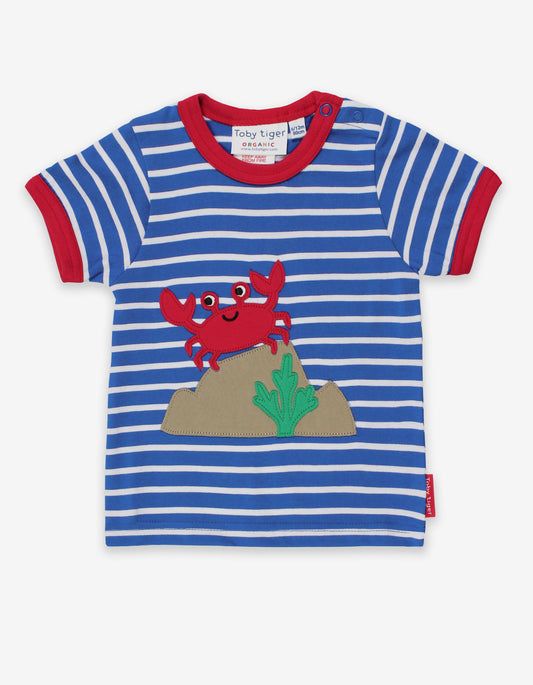 T-shirt, crab appliqué, organic cotton