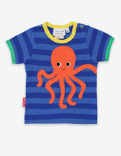 Laden Sie das Bild in den Galerie-Viewer, T-Shirt mit Oktopus-Applikation aus Bio-Baumwolle
