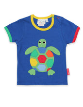 Laden Sie das Bild in den Galerie-Viewer, T-Shirt, Schildkröte-Applikation, Bio Baumwolle

