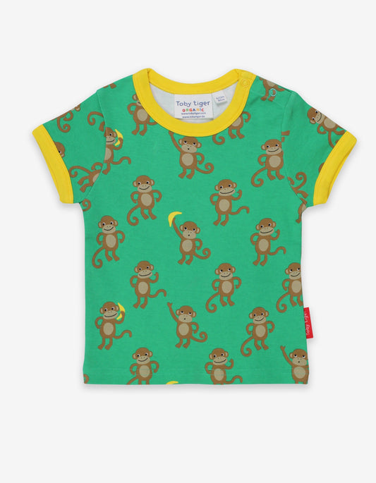 T-shirt monkey print, organic cotton