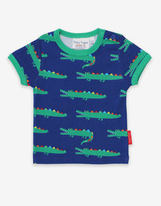 T-Shirt mit Krokodil Print, Bio-Baumwolle