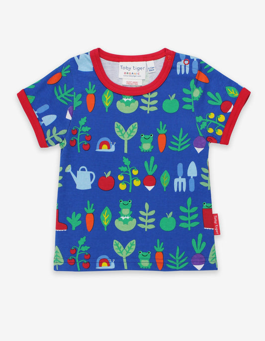 T-shirt, garden print, organic cotton