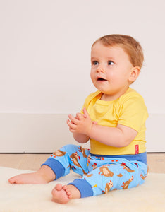 Baby pants made from organic cotton with chicken print