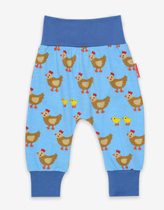 Baby pants made from organic cotton with chicken print