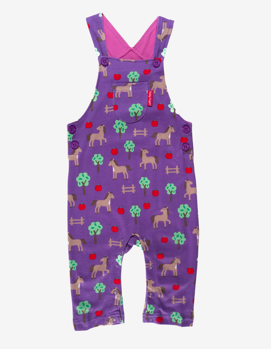 Organic cotton dungarees with horse design