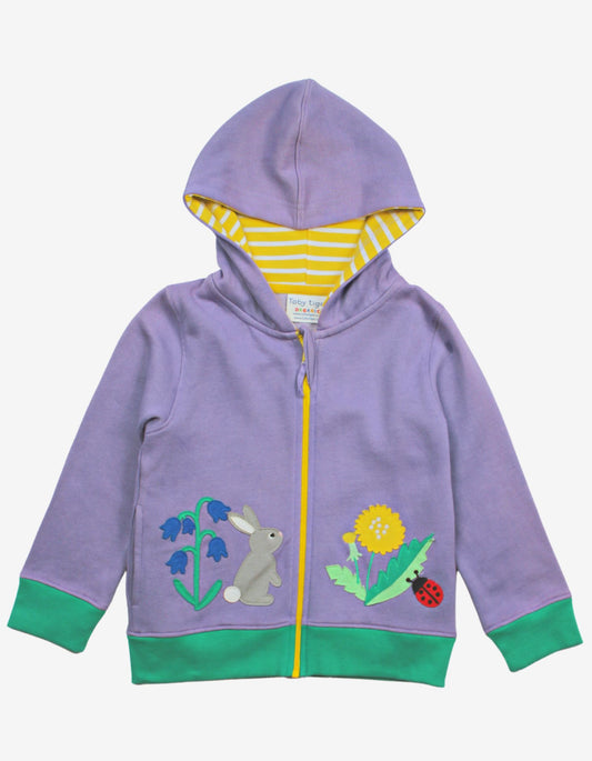 Hoodie with spring applications made from organic cotton