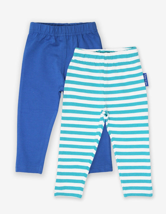 Bio Leggings blau gestreift im 2er Pack - Toby Tiger GmbH