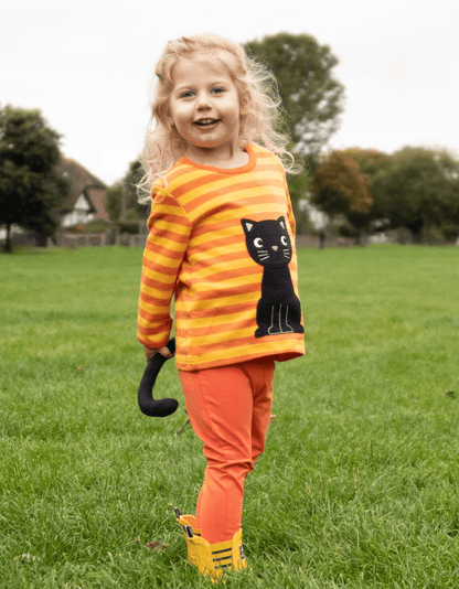 Langarmshirt aus Bio Baumwolle mit Katzen Applikation - Toby Tiger GmbH