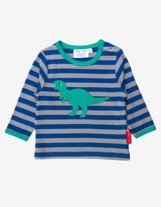 Organic cotton long-sleeved shirt with T-Rex applications