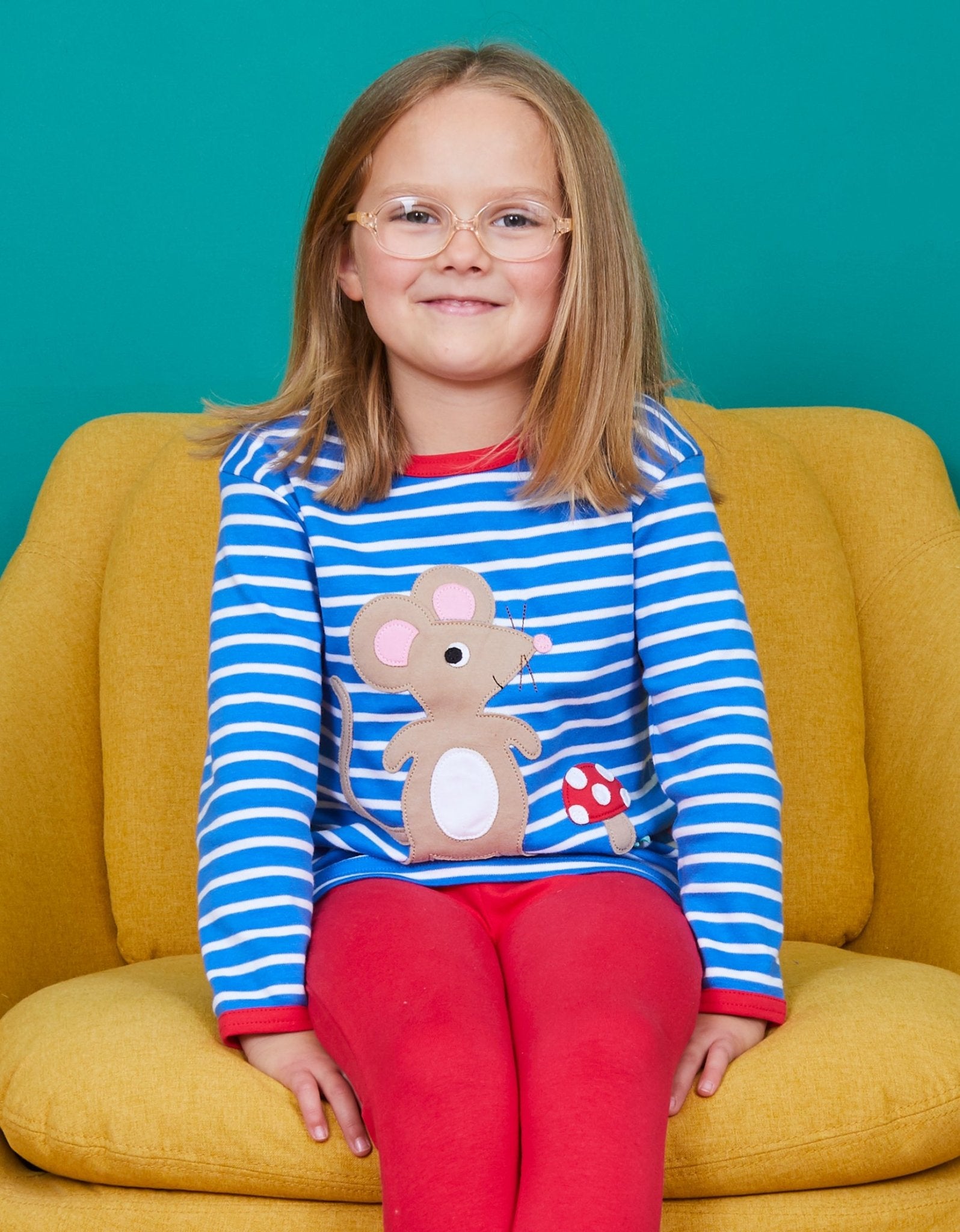 Bio Langarmshirt mit Pilz und Maus - Applikation - Toby Tiger GmbH