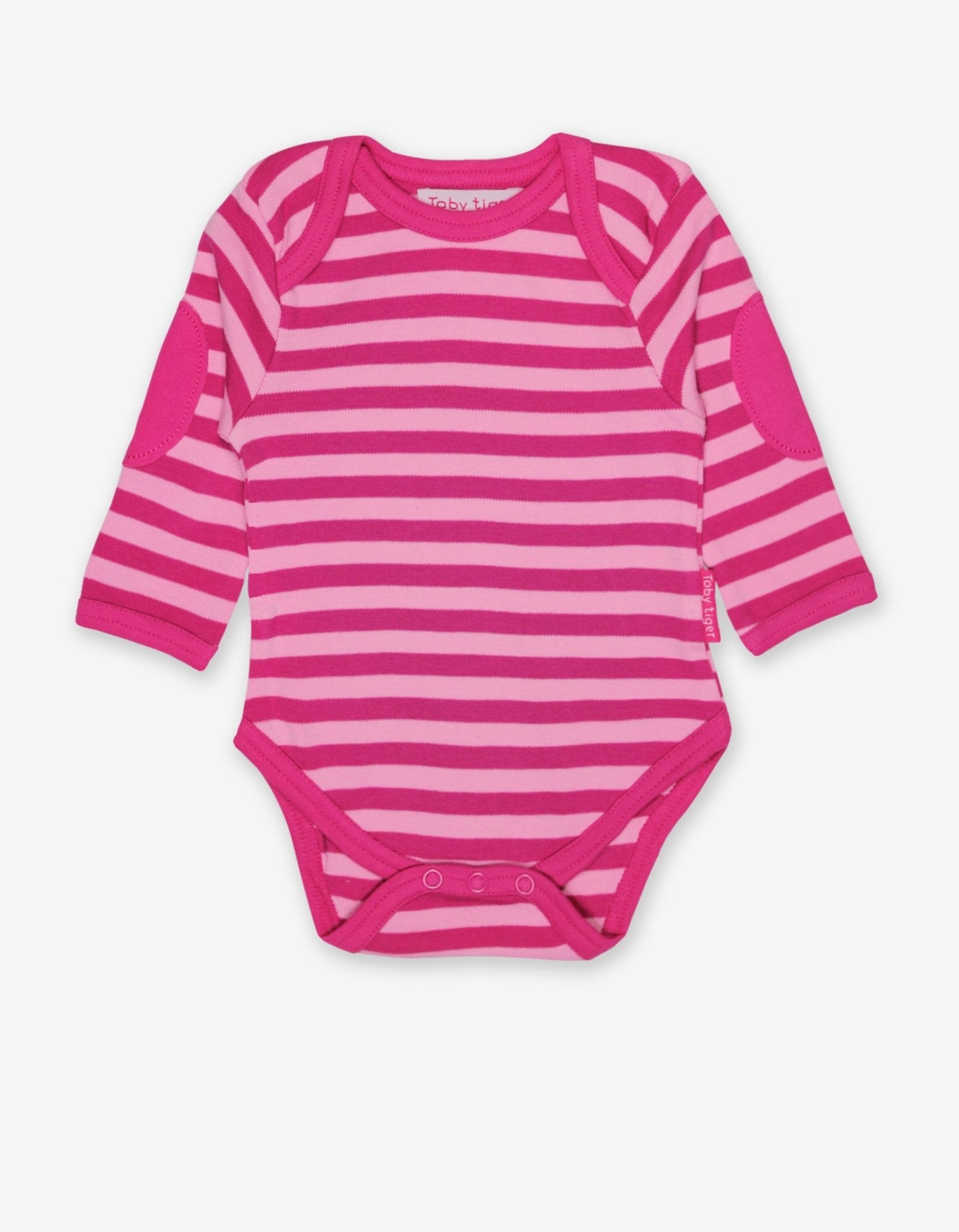 Langarm Baby Bodys in Rot und rosa gestreift aus Bio Baumwolle im Doppelpack - Toby Tiger GmbH