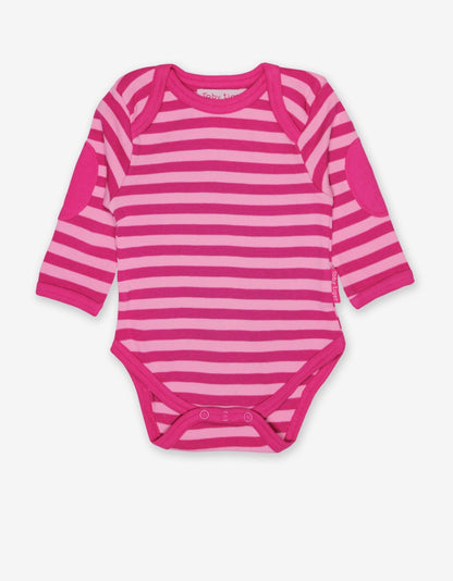 Langarm Baby Bodys in Rot und rosa gestreift aus Bio Baumwolle im Doppelpack - Toby Tiger GmbH